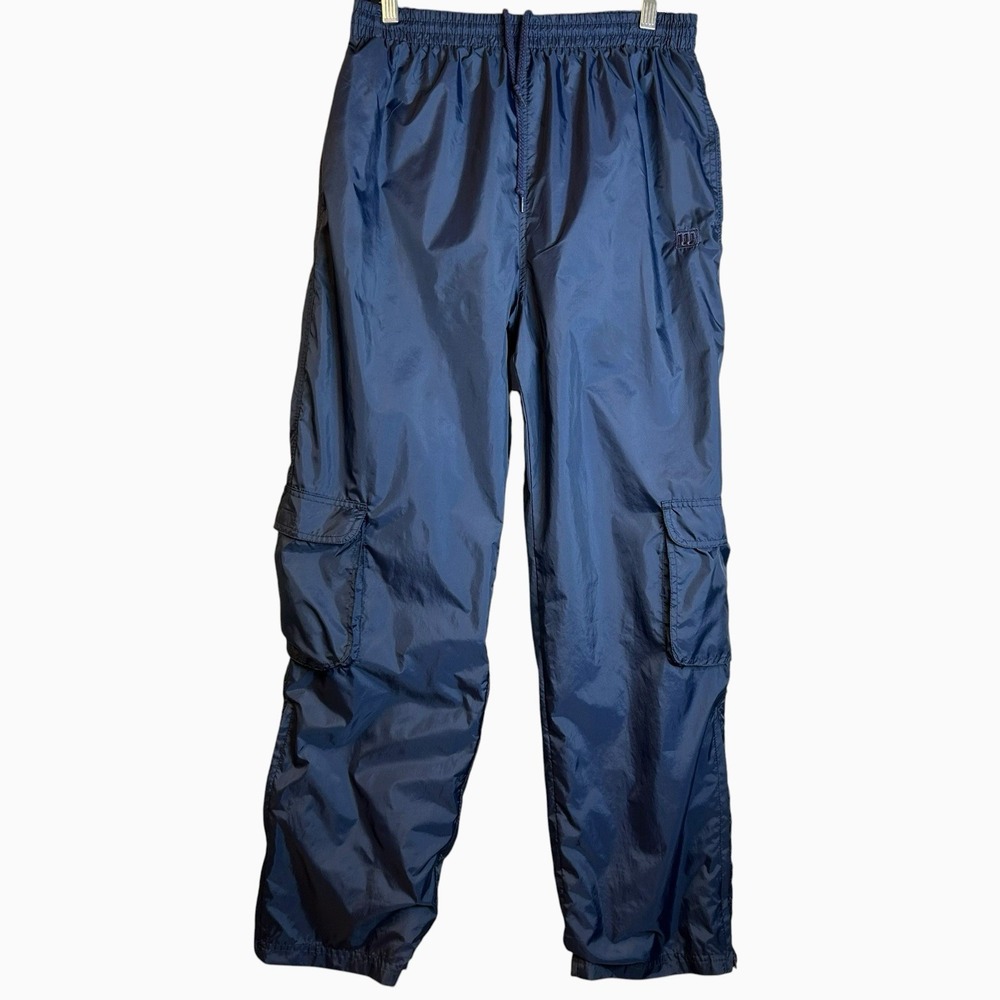 VTG Wilson Lined Windbreaker Track Pants Mens w/Zip Ankle Cargo Pockets Y2K Sz S
